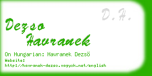 dezso havranek business card